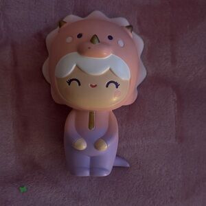 Adorable Dinosaur-Themed Figurine - Pink and Purple